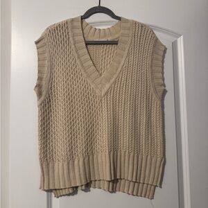 Altar'd State Cream V-Neck Sweater Vest